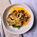Cauliflower Steak with Carrot Skordalia & Dhakka