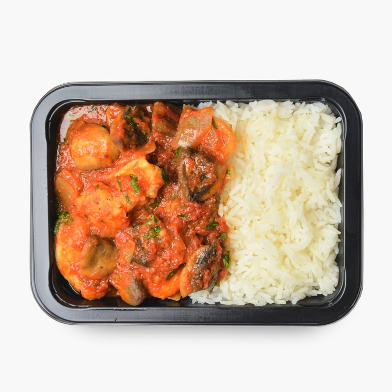 Chicken Cacciatore with Steamed Rice