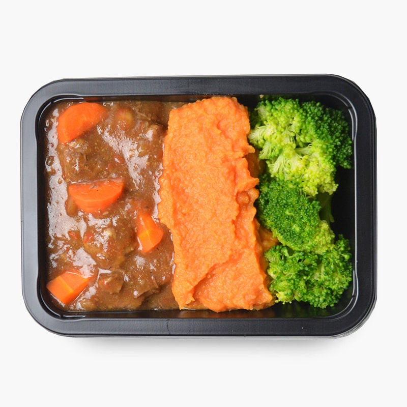 Classic Braised Beef, Sweet Potato and Steamed Broccoli