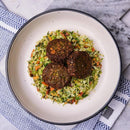 Falafel Cauliflower with Broccoli Tabouleh