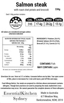 Salmon Steak, Roast Chat Potatoes and Broccoli